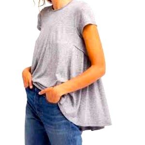 Free People nwt It’s Yours grey peplum tee flowy comfy tee classic design boho